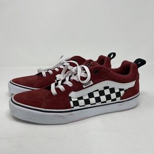VANS Sneakers Mens 11 Red Suede Filmore Skate Shoes NWOT Checkerboard